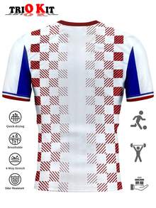 2026 World Cup Croatia Football Jersey - Unisex & Youth Series. Includes Professional "Checkered Army" Match Jersey, Comfortable Crew Neck T-Shirt, And Outdoor Sportswear. Ideal For Supporting The National Team, Training, And Daily Exercise. A Great Gift For Fans Or Personal Wear. - White - View 2