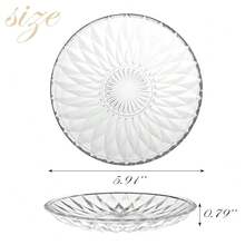 6 Inch Clear Glass Plates 4 Pack Vintage Dinnerware Set Transparent Diamond Textured Dinner Plates For Home Party Wedding Crystal Glass Dishes For Fruit Salad Appetizer Dessert - 水晶 - 查看 3