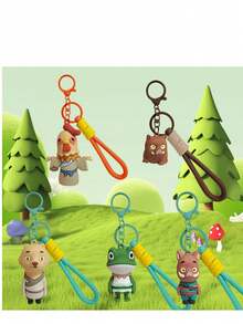 1pc Cartoon Version Cute Monster Plush Doll Keychain Bag Charm Accessory - Multicolor - View 7