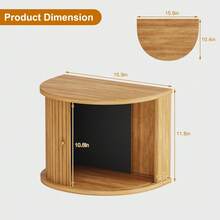 Floating Nightstand,Wooden Wall-Mounted Bedside Table With Storage And Sliding Door,Mid Century Modern Floating Side Table For Living Room, Bedroom,Entryway And Home Decor - Mustard Yellow - View 6