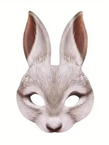 Men's Rabbit Mask, Cute 3D Animal Rabbit Mask, Halloween Party, Masquerade Ball Costume, Easter, Christmas Party, Graduation Party - Multicolor - View 8
