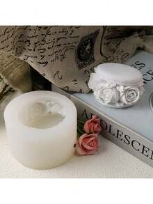 Rose Flower & Macaron Shaped DIY Handmade Fragrance Plaster Multifunctional Silicone Mold - White - View 5