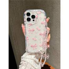 Bow-Knot Cute Printed TPU Phone Case Compatible With IPhone 7/8/X/XS/11/12/13/14/15/16, Galaxy S22/23/24/S25, A04/05/06/A07/A17/A14/A15/A16/A24/A25/A34, Note 7/8/9/10/11/12/13/14, 9/10/12/13C/14C/A5, MOTO, Honor X, HW, C53 C55, Shock-Proof Scratch-Resistant Transparent Protective Cover - Clear - View 1