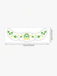 1pc Fashionable St. Patrick's Day Face Tattoo Sticker, Waterproof Sweatproof Irish Festival Party Clover Lucky Atmosphere Makeup Sticker - Multicolor - View 8