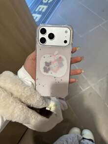 柔软硅胶小熊翅膀手机壳，兼容苹果 16/17 Pro Max/15 Pro，保护套兼容 14/13 系列，防震设计，女士适用 - 白色 - 查看 7