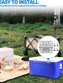 科尔曼不锈钢冷藏箱铰链替换件，露营冷藏箱配件，含螺丝，兼容冰桶不锈钢铰链替换件 5235 5250 5286b 6262 6270 - 2 - 查看 6