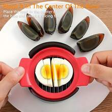 4pcs Egg Slicer, Stainless Steel Wire Egg Cutter With Plastic Non-Slip Base, Multifunctional Kitchen Tool For Boiled Eggs, Soft Fruits, Strawberries, Mushrooms, Easy To Clean - Multicolor - View 9