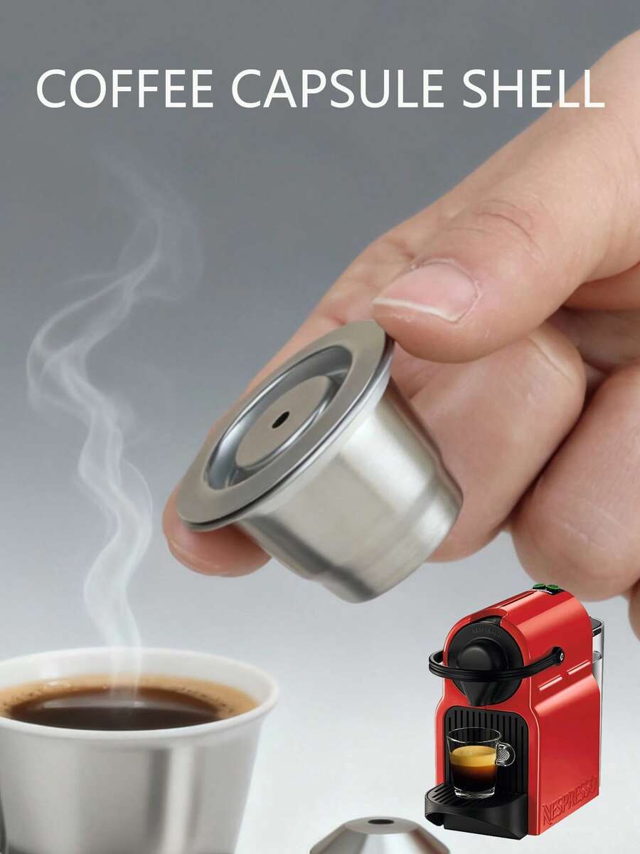 可重复使用的不锈钢咖啡胶囊杯，可填充咖啡粉胶囊外壳，兼容家用咖啡机