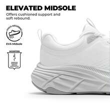 Comfortable Women's Walking Shoes With Cushioning ActiveBreeze Non-Slip Running And Tennis Sneakers | Breathable Athletic Shoes For Gym Workouts - 白色 - 查看 4