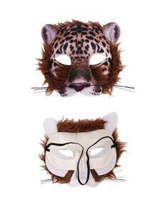 Easter Animal Masks - Rabbit, Owl, Fox, Cheetah Half Face Masks, Suitable For Easter, Halloween, Carnival, Costume Parties, Theme Parties, Cosplay Props - Multicolor - View 6