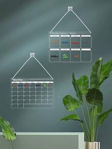 亚克力悬挂式月/周计划白板，可擦写日历，留言板 - 懸掛亞克力板 - 查看 1