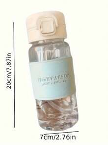 500毫升/700毫升粉色蝴蝶结仿珍珠奶茶风格水瓶，大容量塑料杯配粗吸管，便携时尚，适合女性和学生 - 彩色 - 查看 4