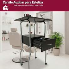 carrito organizadorBluelander Carrito Auxiliar para Estética 81*45*45 cm Carrito de Almacenamiento Auxiliar Mesa Organizador con Ruedas Salón de Belleza Spa Estetica Capacidad 30 kg Mesa para Estética - negro - Ver 3