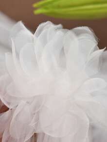 1 Pair Embroidered Ball Bridal Veil With Combs Elegant Woman Wedding Veil - Milky - View 4