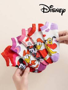Disney 5/1 Pair Women Ankle Socks, Gift, Summer Socks, Cartoon Mickey, Minnie, Donald Duck, Daisy Socks, Comfortable Breathable Fashion Novelty Socks - Multicolor - View 9
