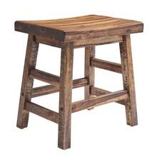 Durango 20Inch Tall Industrial Wood Dining Stool Table Or Extra Seat Unique Rustic Industrial Style And Comfort Farmhouse, Solid Wood Furniture - SingleUnit20DiningHe - View 3