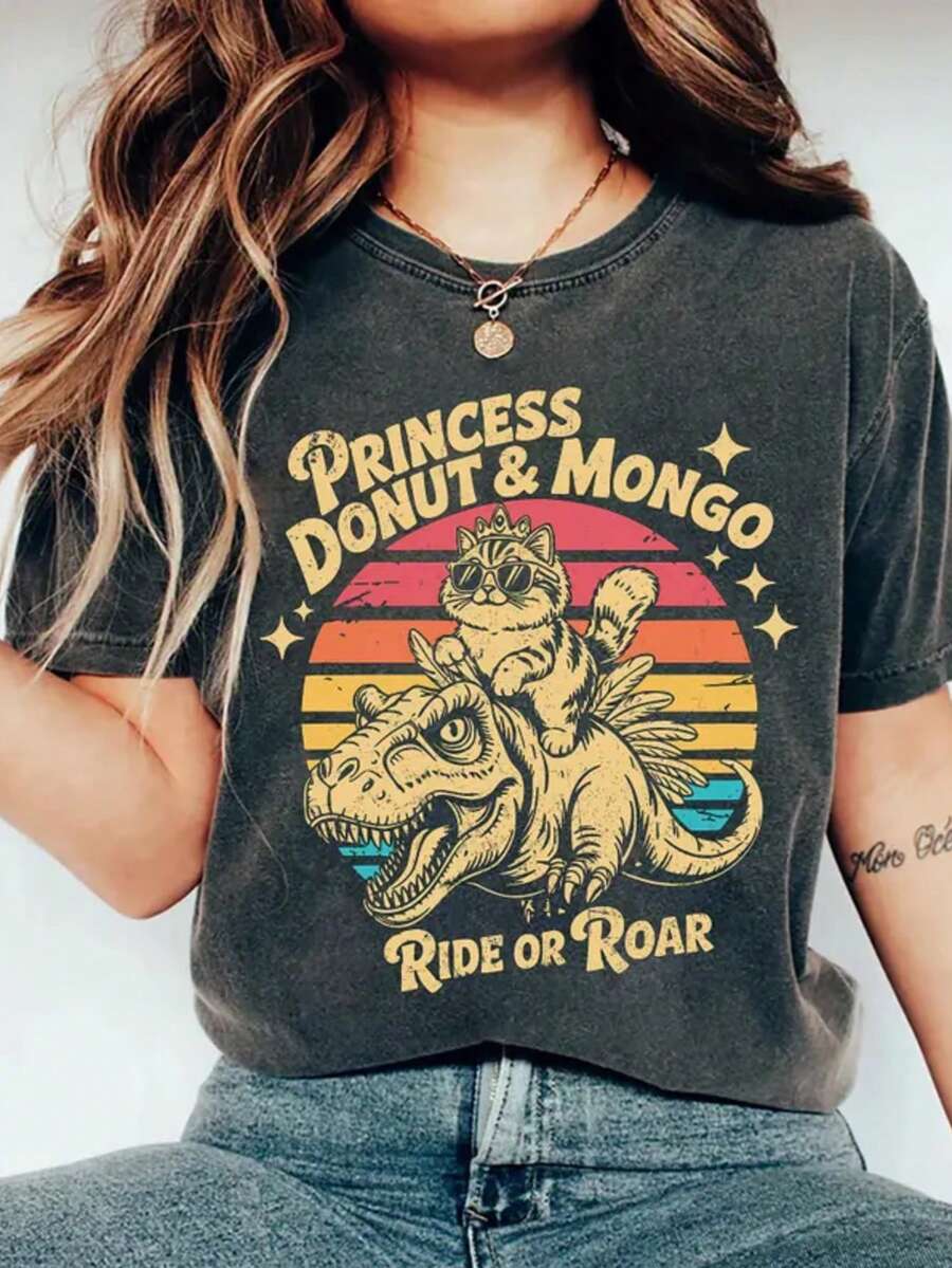 Princess Donut & Mongo Shirt, Dungeon Crawler Carl Shirt, Geek Fashion 342xcjh - 黑色 - 查看 1
