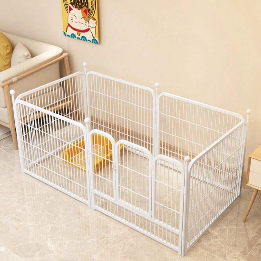 Dog Fence, Pet Dog, Indoor Dog Cage, Small, Medium, Large, Home Use, Teddy, Protective Isolation Fence Type - White - View 1