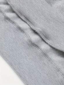Plus Size Men's Casual Solid Color Zipper Pocket Hoodie Sweatshirt, Suitable For Street, Outdoor, And Daily Versatile Wear - Grey - View 6