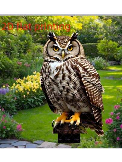 Bohemian Style Owl Garden - 2D Acrylic Outdoor Decor, Suitable For Patio, Lawn And Gardening - Vibrant Holiday Decoration, Ideal For Festivals