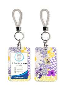 1个可爱多巴胺彩色拼布图案挂绳证件套，适合医生、护士、学生、教师使用，可作为礼物或日常用品。 - 彩色 - 查看 6