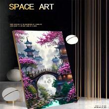 SNA 2026 New Style Flower Bridge Ancient Tower Cross Stitch Kits DIY Handmade Fabric Cloth Cross Embroidery Sewing Set Home Deco Diy Kit Crafts Embroidered Embroidery Kit Cross Stitch Kits Crochet Kit Punch Needle Kit Sewing Accessories Sewing Kit Embroidery Thread Craft Kit Stitch Stuff Sewing Patterns Crochet Craft Supplies Embroidery Kit Beginners Sewing Pattern - Need to Embroider By Yourself, No Frame - View 2