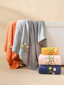 Infant & Toddler Cartoon Cute Absorbent Soft Coral Fleece Bath Towel/Washcloth - Pink - View 5