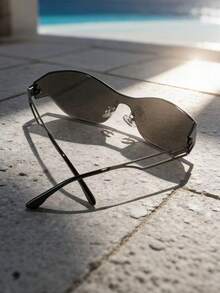 1副/2副复古男士未来主义无框休闲时尚眼镜，适合驾驶、骑行等场合 - 彩色 - 查看 4