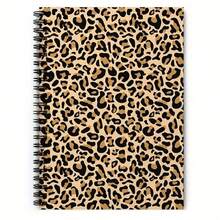 Leopard Spiral Notebook - Durable PP Cover, Black/Brown Animal Print Design, Sturdy Metal Spiral Binding, Suitable For Office, School, Diary And Art Supplies | Eye-Catching Pattern | Smooth Cover - one-size - View 4