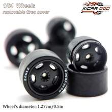 1/64 ruedas con neumáticos de goma FUCHS piezas de reacondicionamiento de gran tamaño para coche modelo fundido a presión Matchbox D: 13mm 1 Juego SL9Q - Caqui - Ver 9