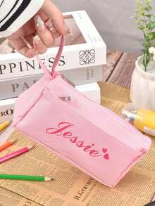 1 pieza Caja de papelería personalizable, Estuche de lápices personalizable, Caja de almacenamiento de papelería personalizable para volver a la escuela, Estuche de mano, se puede personalizar con texto, nombre y logotipo, Estuche de lápices de doble capa, Estuche de lápices minimalista, Gran capacidad, Elegante y de moda, Reutilizable, Útiles escolares, Temporada de vuelta a la escuela, Artículos esenciales para la escuela, Regalo de vuelta a la escuela, Imprescindible de vuelta a la escuela - Multicolor - Ver 5