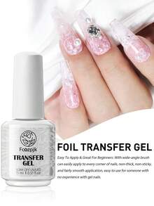 15毫升蕾丝美甲贴纸套装，包含白色和黑色蕾丝美甲贴纸、LED灯可卸美甲凝胶，DIY美甲，女士礼物 - 無色 - 查看 4