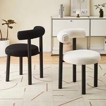 1pc Contemporary Velvet Dining Chair with Bow Accent - Elegant Metal Frame, Soft Cushioned & Backrest, Sturdy Construction, No Electricity Needed 1pc Sillón Acolchado en Crema con Cojín y Respaldo en Crema - Color Crema Suave, Adecuado para Hogar, Oficina, Dormitorio - Requiere Montaje, Silla Cómoda - Blanco - Ver 11