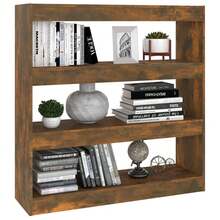 vidaXL Bücherregal/Raumteiler Räuchereiche 100x30x103 cm - Braun - Übersicht 6