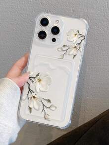 1个加厚透明防摔UV透明卡槽TPU保护壳，简约白色花纹设计，兼容、Galaxy S25 Ultra、S24 Ultra、Galaxy S23/S23 Plus/S23 Ultra/S23 FE/S22 Ultra - 彩色 - 查看 6