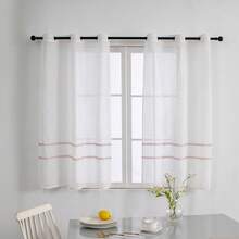 VISTE TU HOGAR Kitchen Window Curtains - Red - View 1