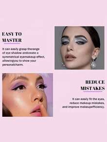 1/2/3pcs Eye Makeup Tool Set - Eye Shadow Stencils And Guide, Precise Application Template, Beginner Makeup Assistant Set - Eye Shadow Makeup Tools, 1-Minute Quick Makeup Template, Eye Shadow Mold, Suitable For Female Beginners, Can Makeup Anytime Anywhere - Multicolor - View 4