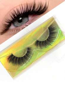 1 Pair High Quality Natural Looking Thick False Eyelashes - Black - View 1