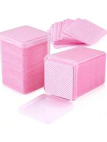 200/400/1000pcs Nail And Eyelash Cleaning Pad, False Eyelash Adhesive Glue Cleaning Wipes, Nail Care Set - Pink - View 8