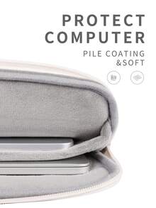 Túi đựng laptop bằng da PU chống sốc, in họa tiết hoa, tương thích với Macbook. - Đen và trắng - Xem 5