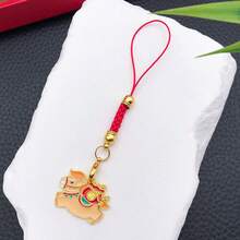 1件装 时尚珐琅可爱马年2026年手机挂件钥匙扣新年中国风祝福钥匙扣包包挂件钱包挂件完美新年礼物 - 彩色 - 查看 12