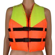 Chaqueta de poliéster Universal para niños jóvenes, chaleco de esquí para natación, canotaje, chaleco de esquí, chaleco salvavidas para natación y silbato de emergencia EB6E - 5 piezas de silbato - Ver 4