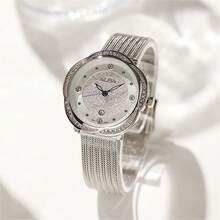 Seiko ALBA Damen Quarzuhr mit Blumenzifferblatt, kreative lässige Sommer Uhr, Silbermetall, 30M wasserdicht, Mode, Damenuhr, geeignet für den täglichen Gebrauch, Geburtstag, Jahrestag, Valentinstag Geschenk - Silber - Übersicht 1