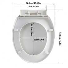 Quick Release Toilet Seat | Soft Close | Heavy Duty | Universal Fit | One Button - White - View 8