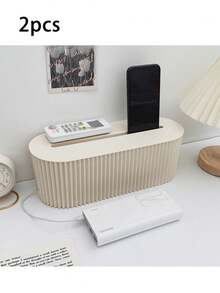 This Fashionable And Space-Saving Large Capacity Covered Cable Storage Box Can Be Used To Hide Power Sockets, Desktop Sockets, And Cable Management Boxes, Suitable For Daily Use, White Desktop Organization And Storage, Dormitory Wall-Mounted Storage, Child Safety Against Electric Shock, Can Store Mobile Phones, Tablets, Cables, Paper Boxes, Desktop Organizers, Hidden Cable Storage Boxes, And Cable Management Tools. - Multicolor - View 11