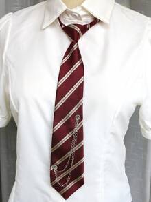 1pc Striped Chain Unisex Bolo Tie, Suitable For Casual, Street, Daily, Party, Gift - Multicolor - View 6