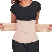 Faja Postparto para Mujer,Faja Moldeadora de Cintura Ajustable,Ideal para Pérdida de Grasa y Fajas Postparto - Color de piel - Ver 8