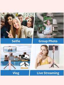 AXNEN 680mm/26.77" Portable Selfie Stick With Wireless Remote, Phone Tripod & Extendable Stand. Compatible With IPhone & Android For Photography, Live Streaming, Christmas, Halloween & Holiday Recording. - Multicolor - View 9