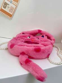 Cartoon Cute Dot Cat Bag Handbag Single Shoulder Bag Large Capacity Student Fashion Versatile Crossbody Bag - Pink - View 5