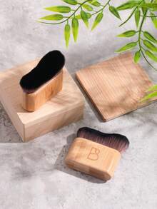 Bộ cọ trang điểm đa năng chất lượng cao BS-MALL 2 món - Cọ má hồng, cọ phấn phủ, cọ tạo khối, cọ nền. - Màu be - Xem 2